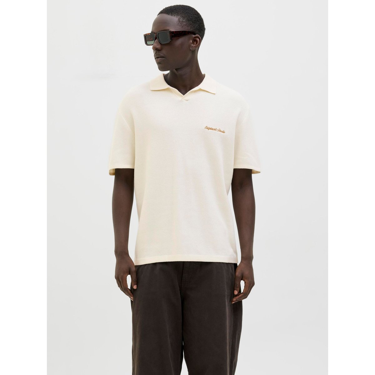 Polo Tricoté blanche - sea salt 1, JACK & JONES