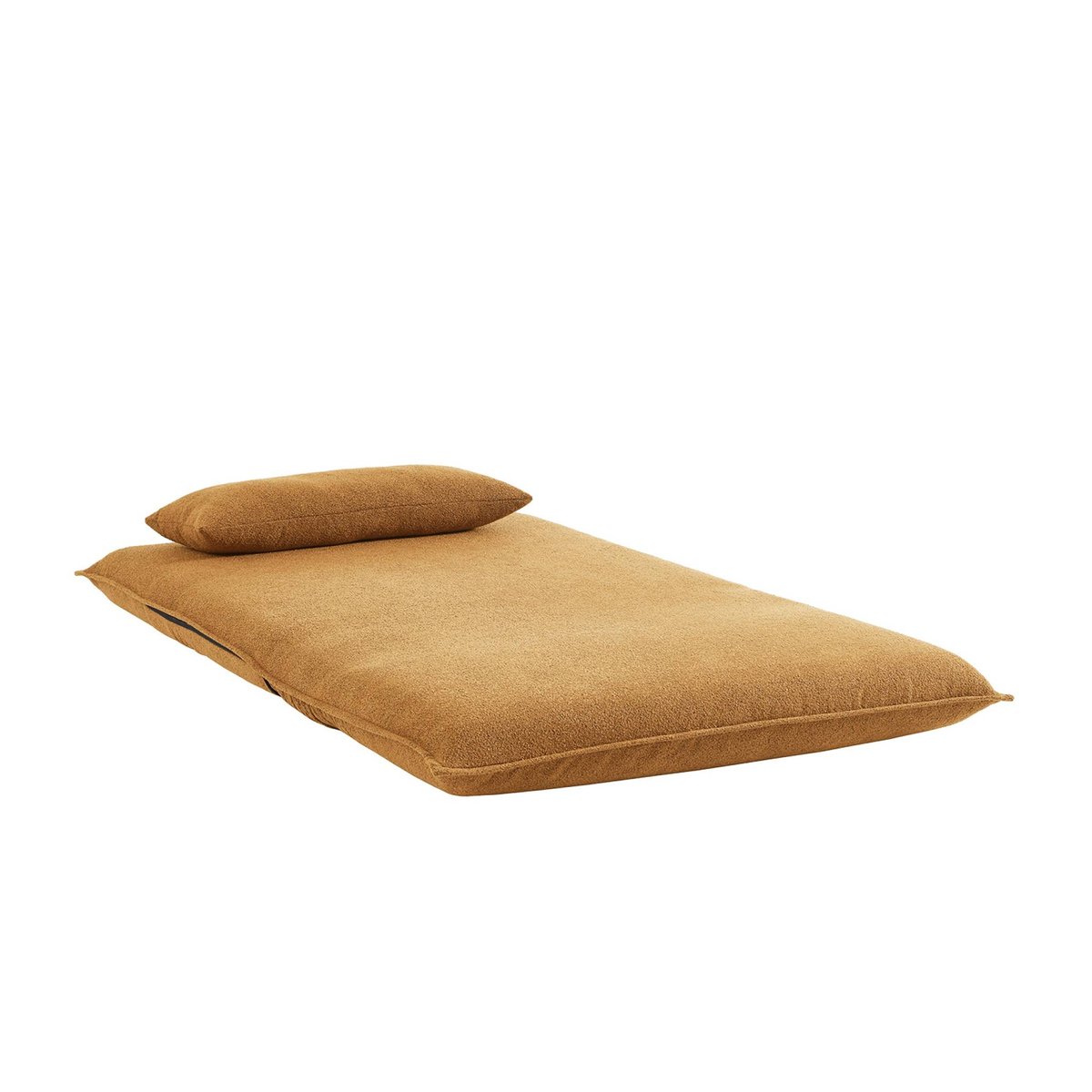 Chauffeuse convertible 2 places bouclette texturée FLEEEP moutarde, SWEEEK