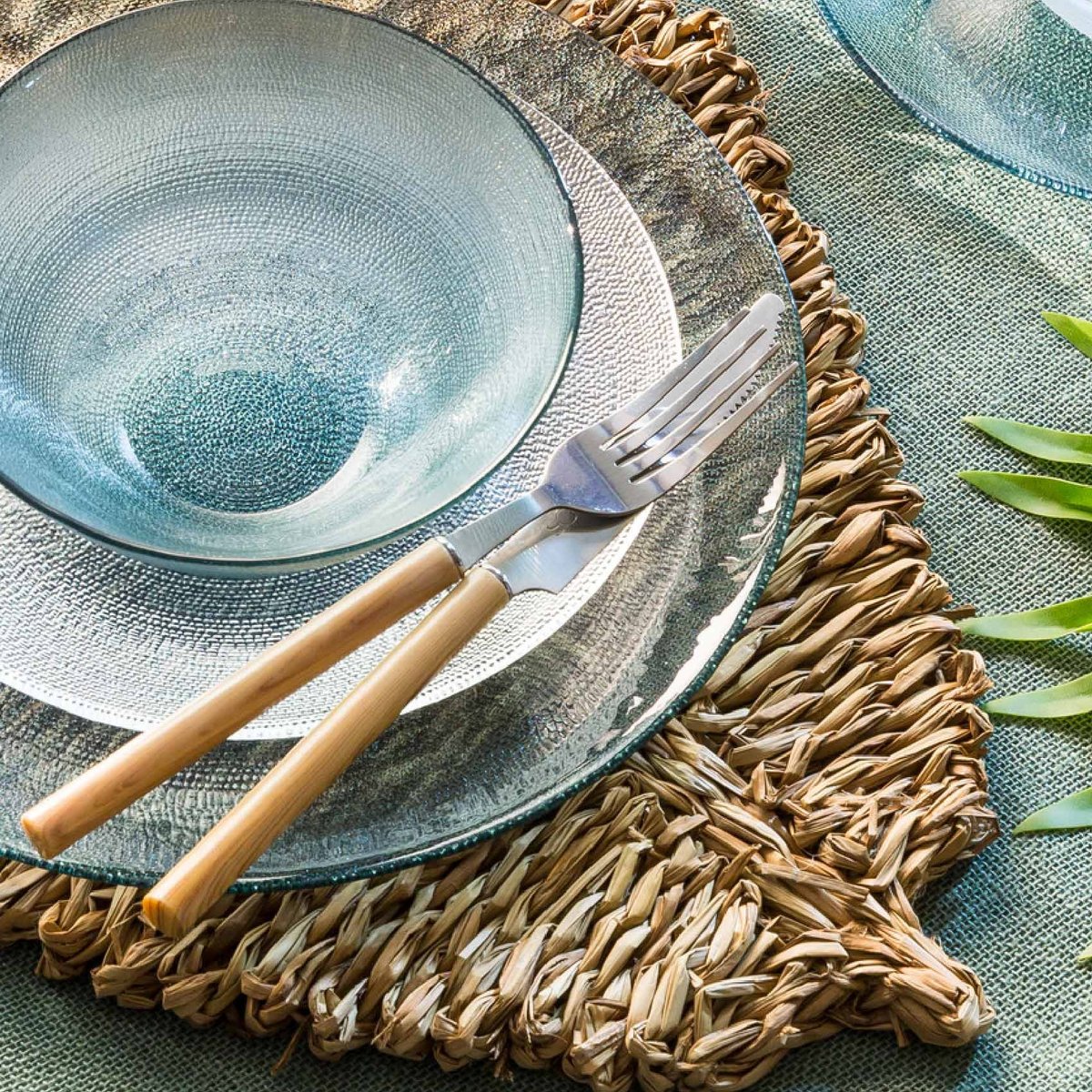 Set de table feuille en roseau naturel, SECRET DE GOURMET