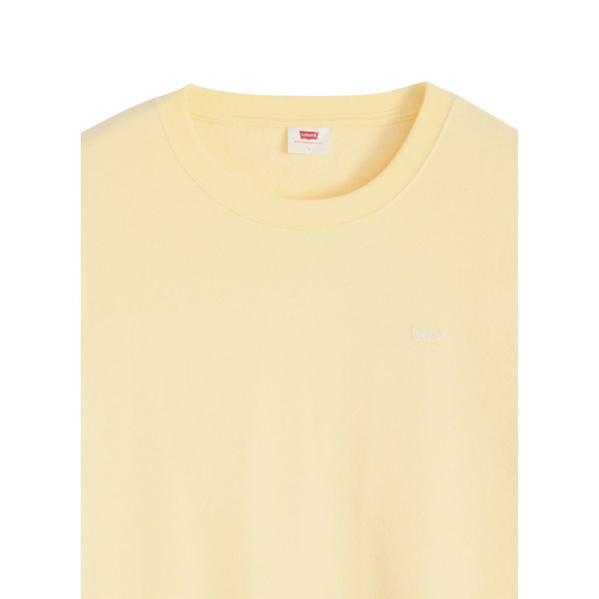 Pull jaune à coupe droite pourvu d'un col rond et de manches longues jaune, LEVI'S