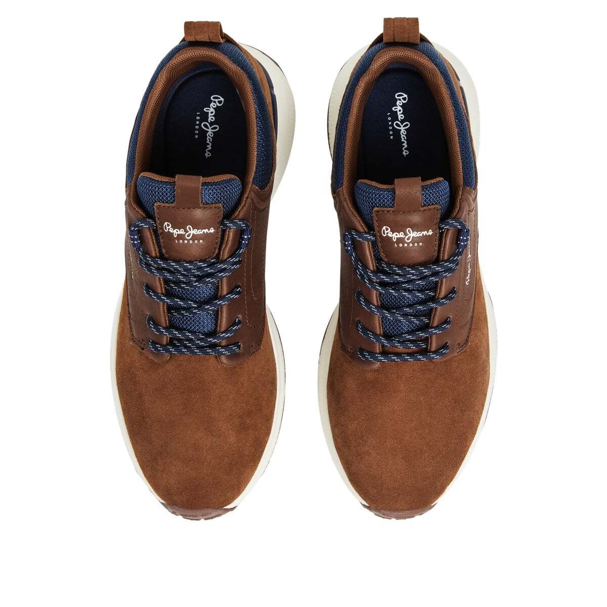 Bampton - Baskets En Daim Avec Détails En Cuir brun noyer, PEPE JEANS