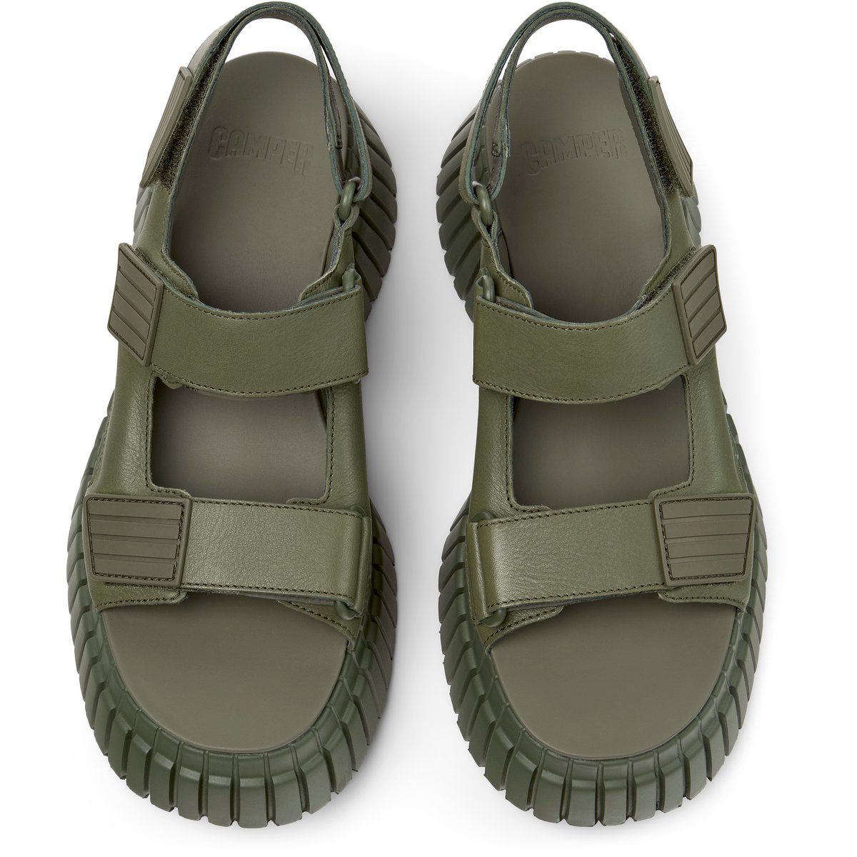 Sandales BCN cuir vert moyen, CAMPER