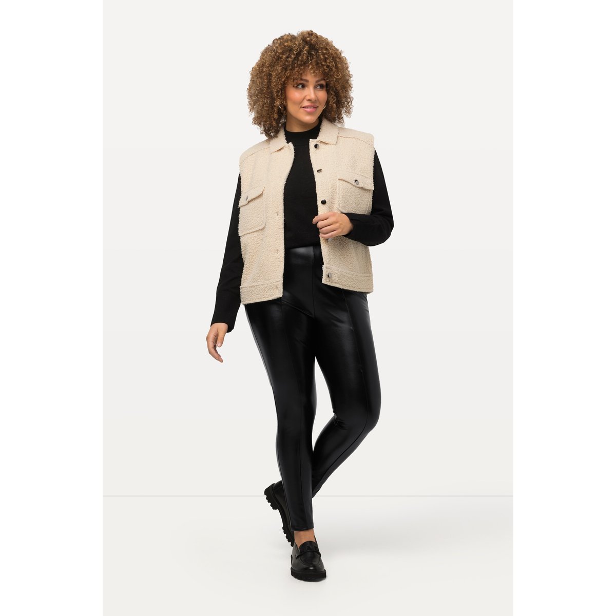 Legging en similicuir, coupe Slim noir, ULLA POPKEN