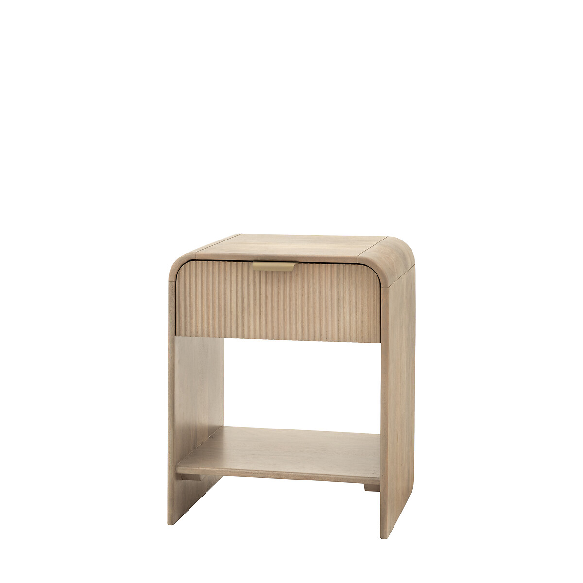 Corven Large Fluted Mango Wood 1 Drawer Bedside Table wood, SO'HOME
