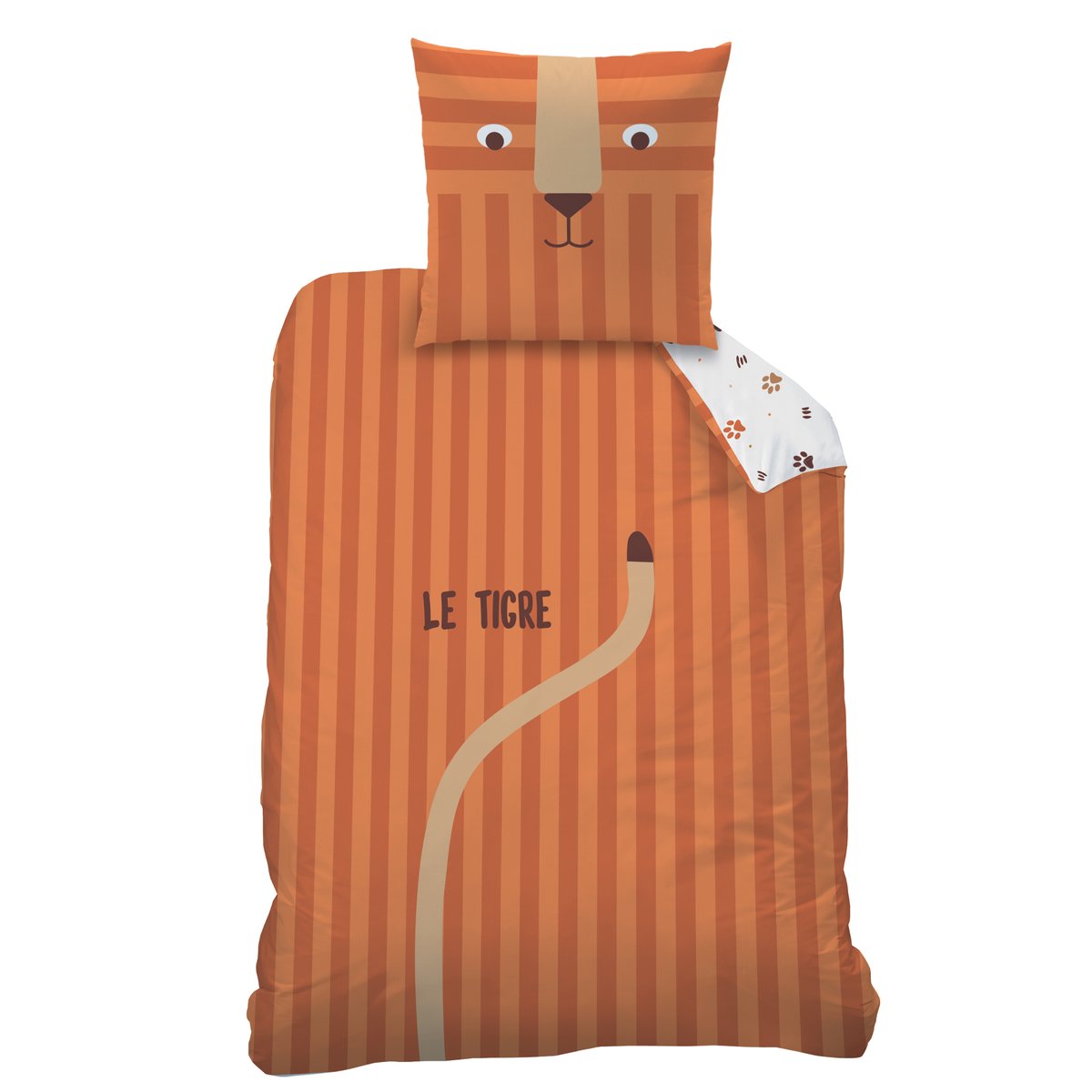 Parure de lit imprimée 100% coton, TIGRI caramel, MATT ET ROSE