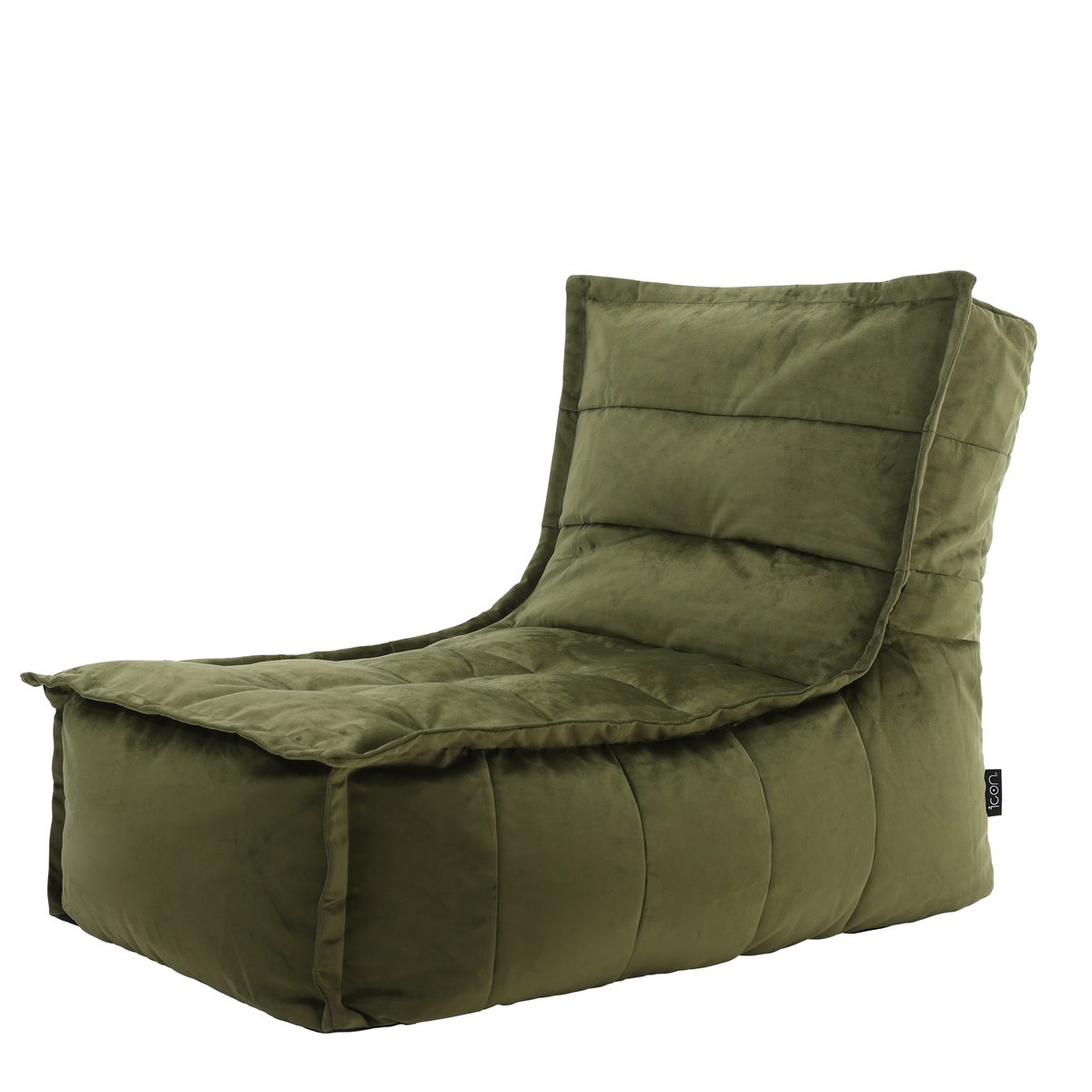 Pouf chauffeuse velours - DOLCE vert olive, ICON