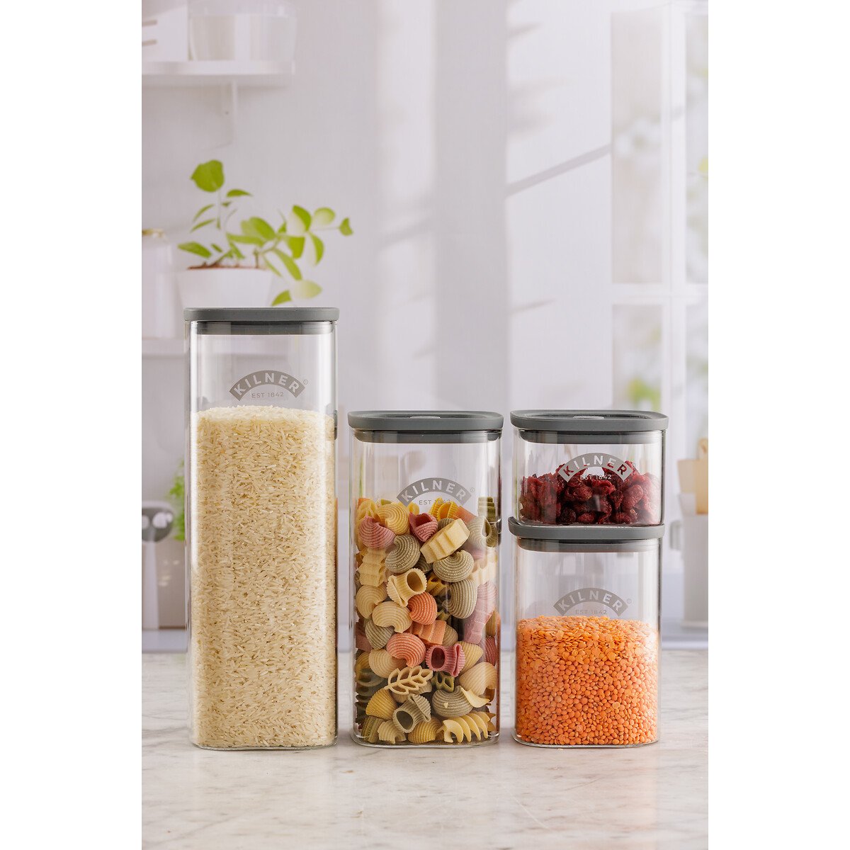 4-Piece Fresh Storage Pantry Set transparent, KILNER
