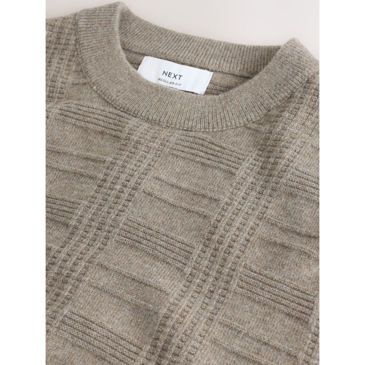 Pull en maille texturée n. premium grège foncé, NEXT