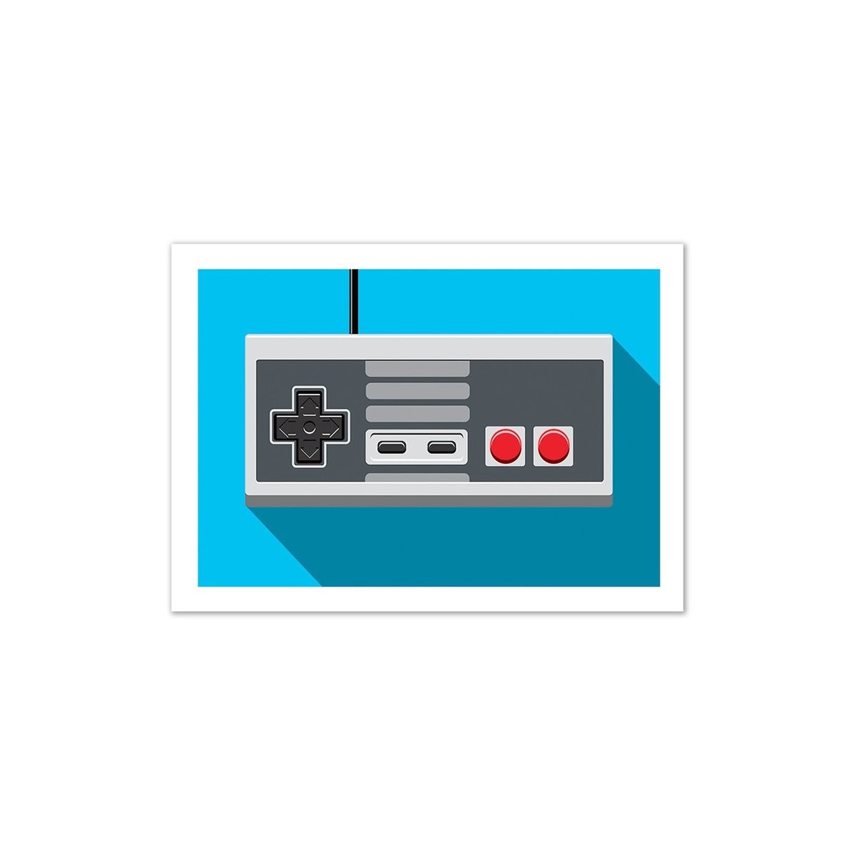 Affiche d'art - Retro Controller : manette NES - Olivier, Wall Editions bleu, WALL EDITIONS