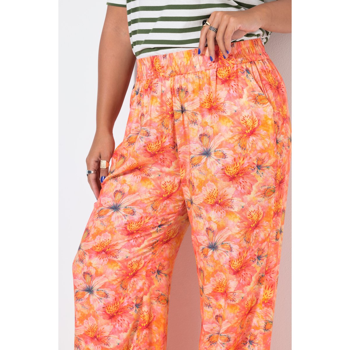 Pantalon palazzo, jambe large orange, STUDIO UNTOLD