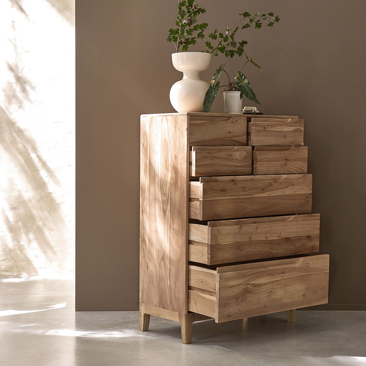 Commode en acacia massif SAMSO couleur unique, BERAH GETAH