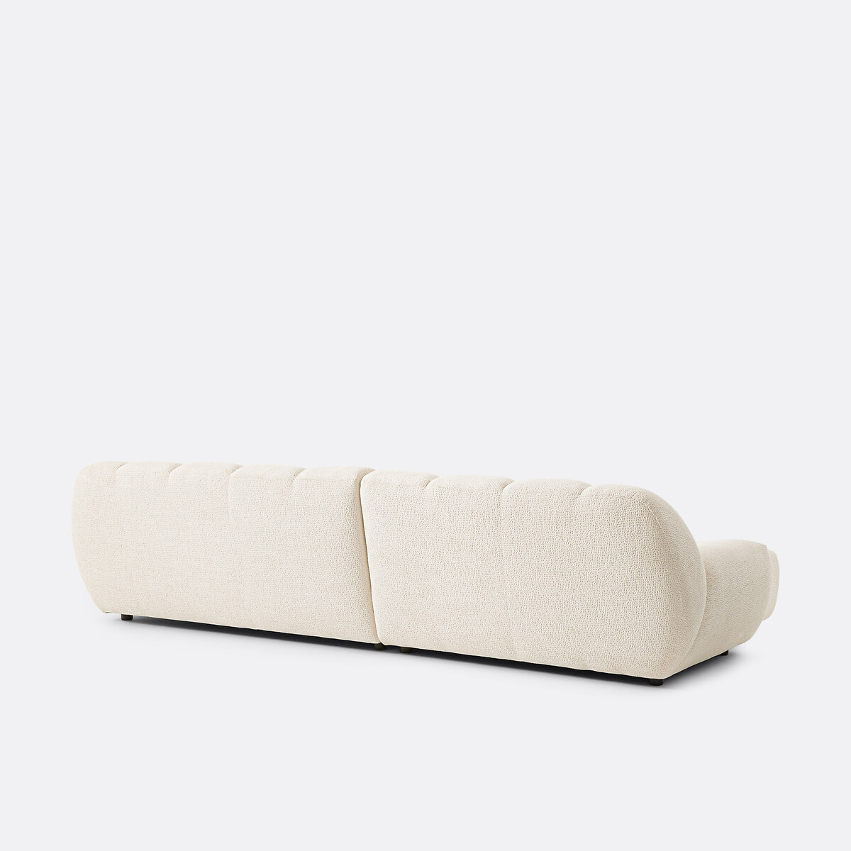 Sofá rinconero izquierdo de 4 plazas, tejido en relieve, NURIA crudo, LA REDOUTE INTERIEURS