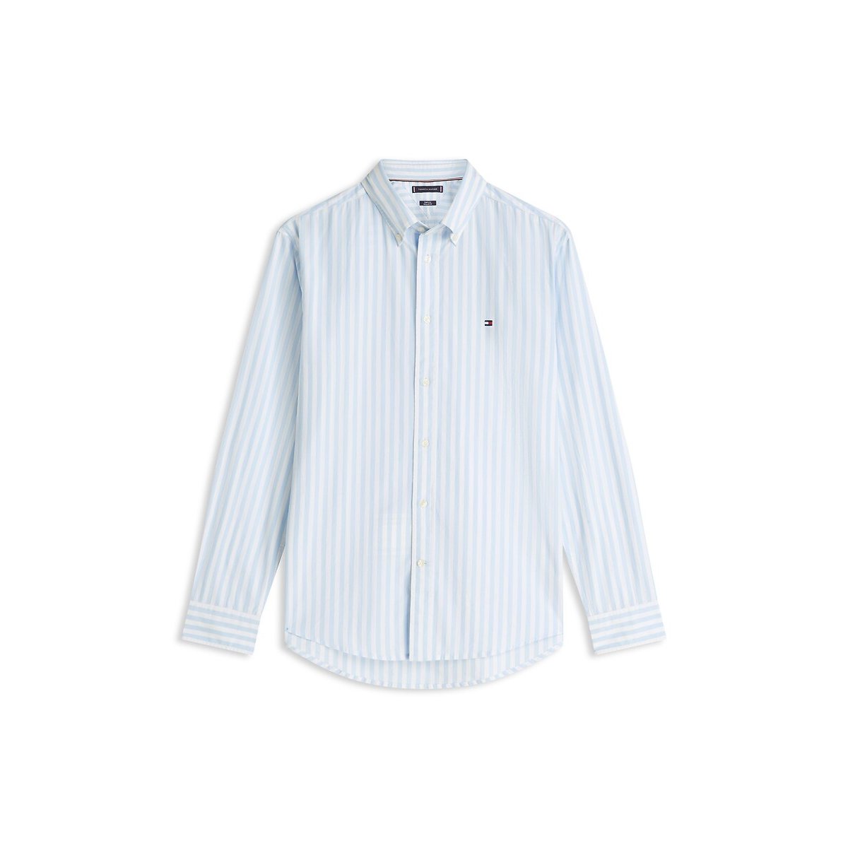 Chemise coupe standard en popeline rayé bleu ciel, TOMMY HILFIGER