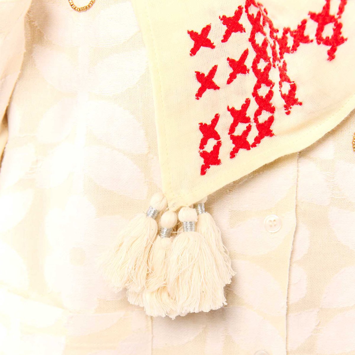 Foulard medium avec broderies NAYARIT blanc, WILD