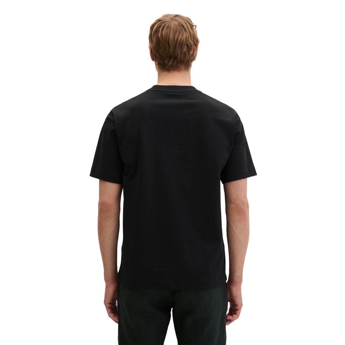 T-shirt loose en coton bio noir, MARC O'POLO
