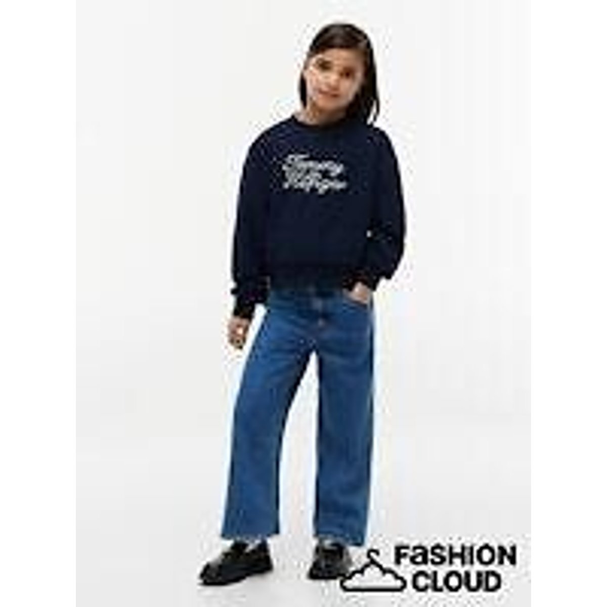 Sweater met ronde hals marineblauw, TOMMY HILFIGER