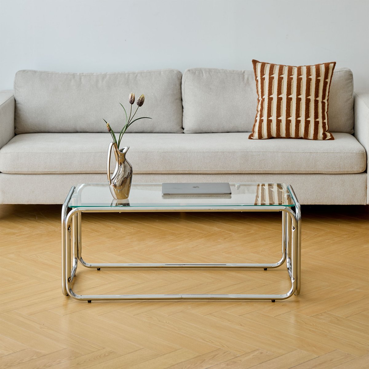 Table basse, verre trempé, rectangulaire, LOHJA transparent, NORDLYS