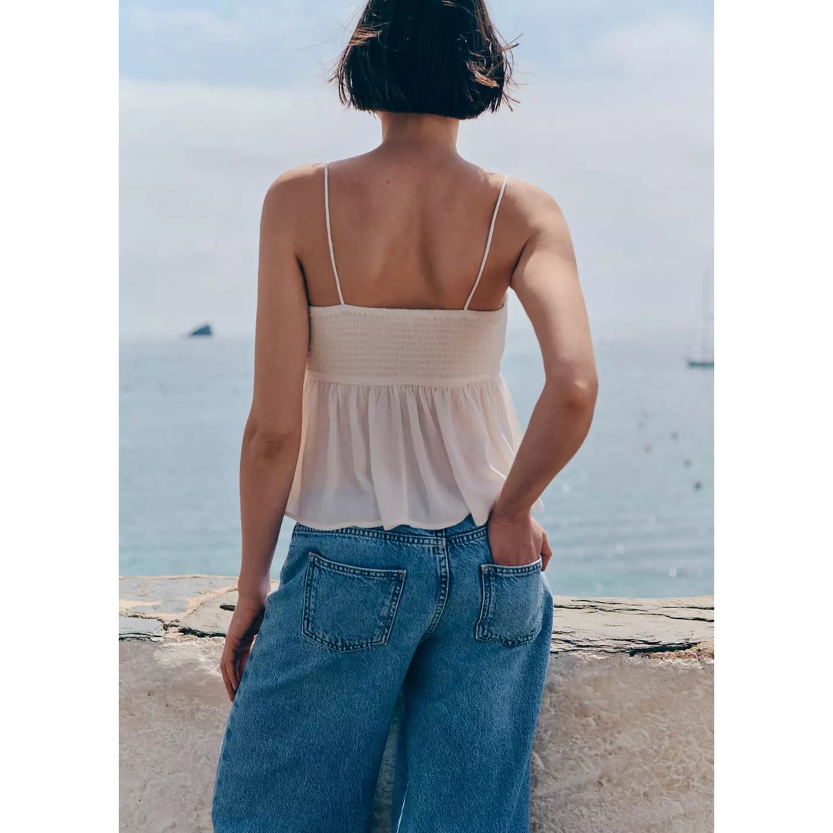 Top détail perles blanc cassé, MANGO TEEN