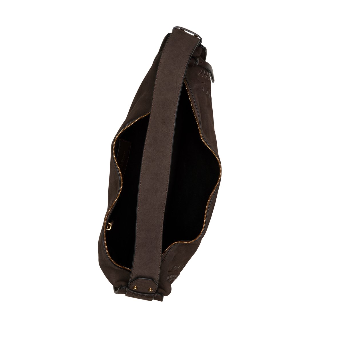 Sac à bandoulière en cuir velours doux marron foncé, MARC O'POLO