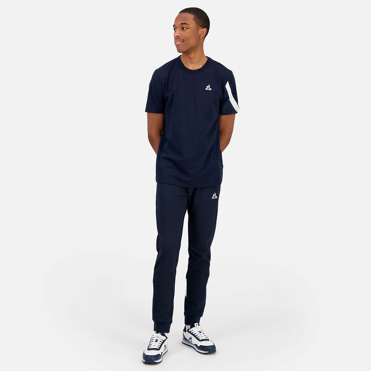 T-shirt col rond manches courtes heritage bleu marine, LE COQ SPORTIF