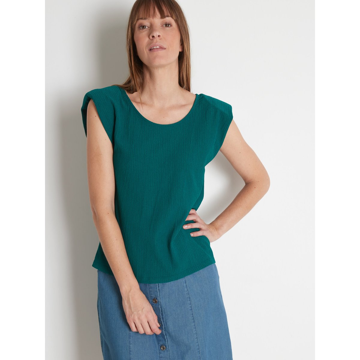 Tee-shirt dos fantaisie vert, DAXON