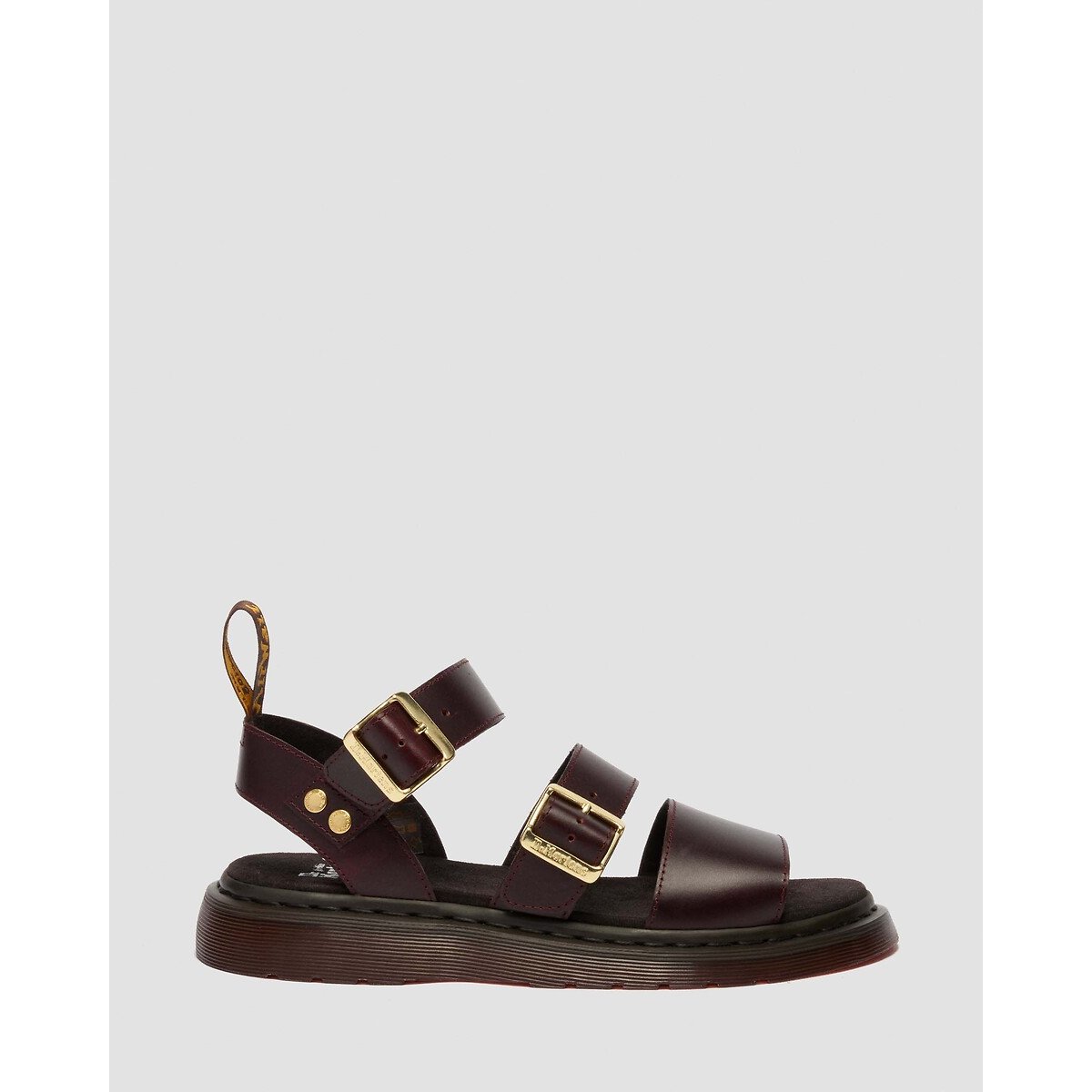 Sandales Gryphon en cuir Atlas bordeaux foncé, DR. MARTENS