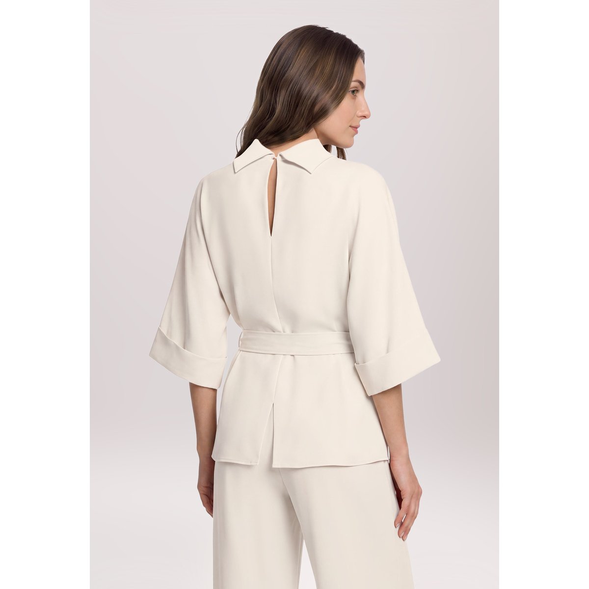 Blouse tunique à ceinture à nouer champagne sorbet, VERA MONT