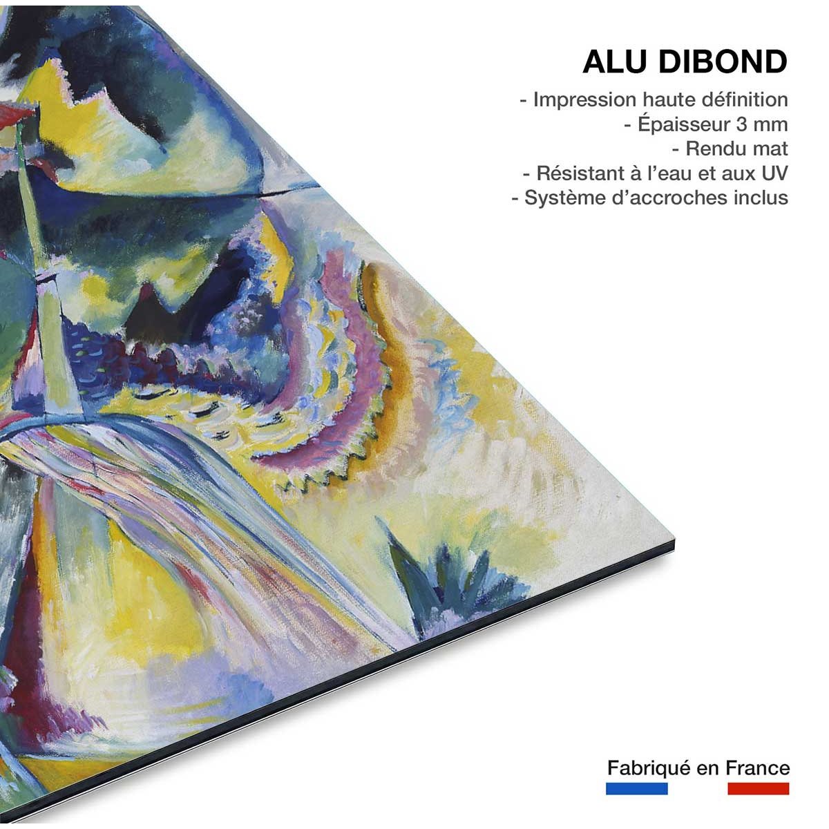 Tableau d'art Improvisation de Kandinsky tableau alu dibond, HEXOA