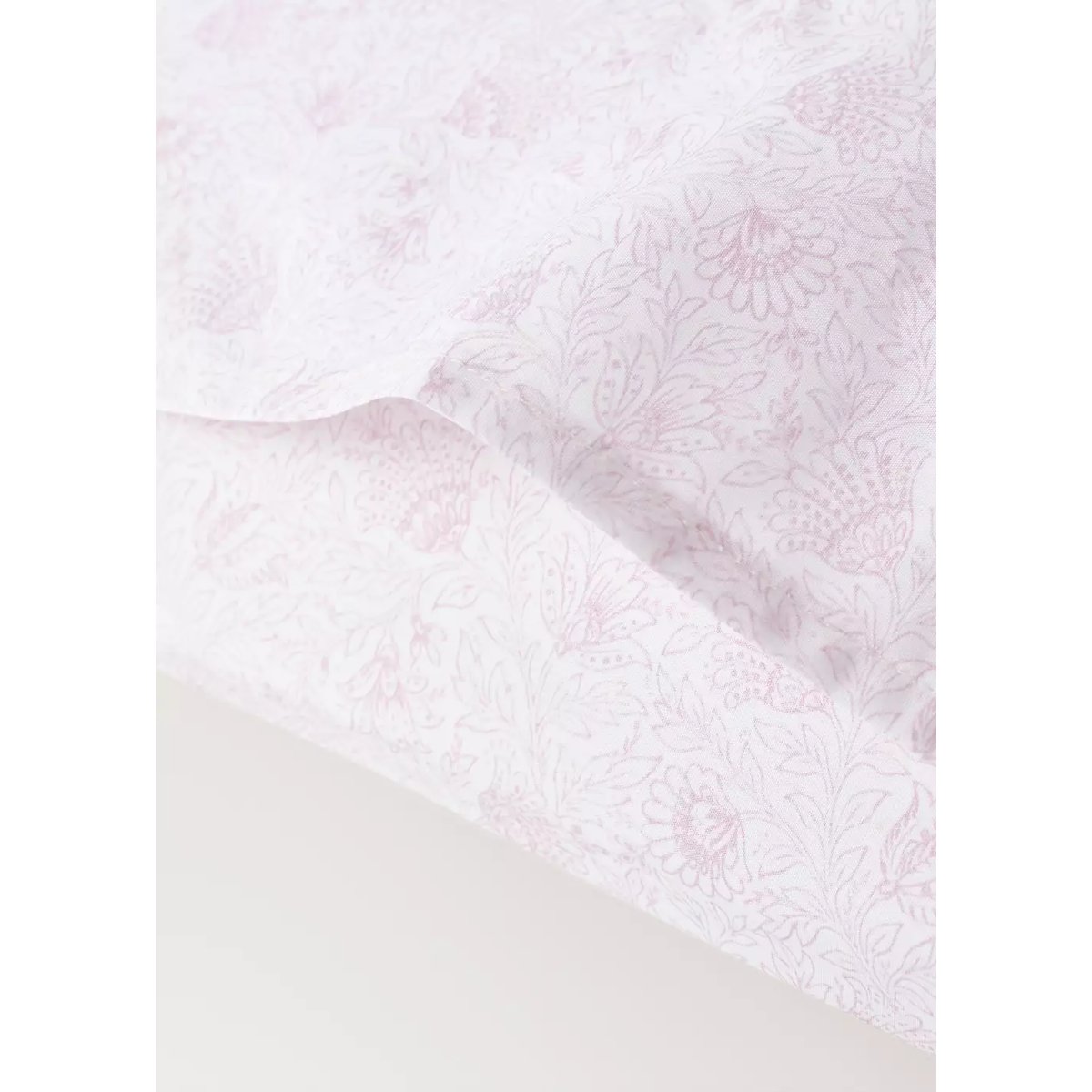 Taie d'oreiller enfant percale de coton fleurs 60x60 rose pastel, MANGO HOME