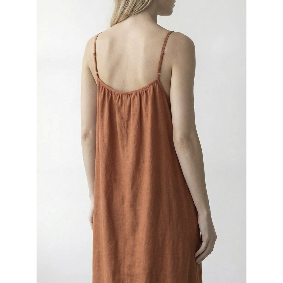 Robe longue à bretelles terracotta, VILA