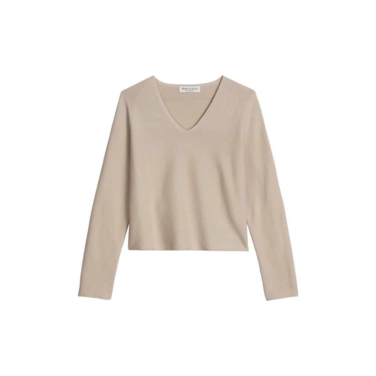 Pull-over seamless loose en pur coton bio gris clair, MARC O'POLO