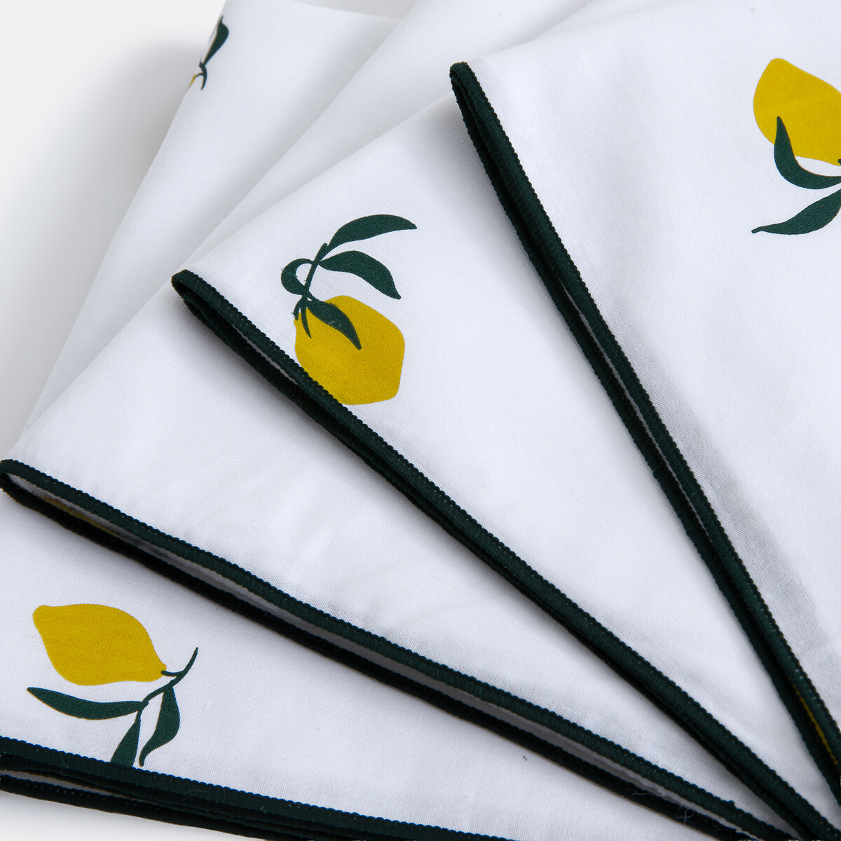 Lot de 4 serviettes de table imprimées en coton, CITRON imprimé citron, LA REDOUTE INTERIEURS