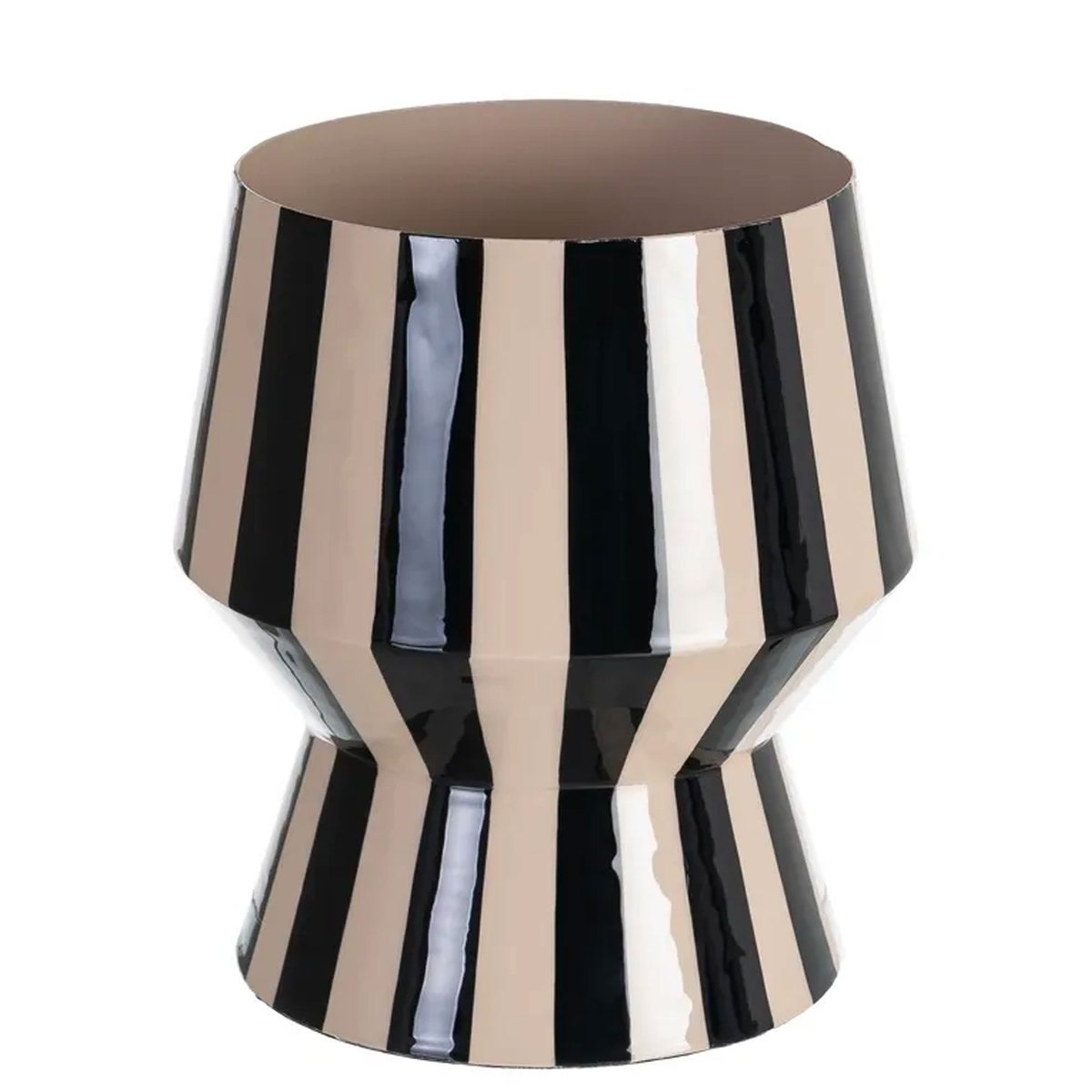 Vase design metal noir et blanc 18.5x18.5x19cm noir, WADIGA