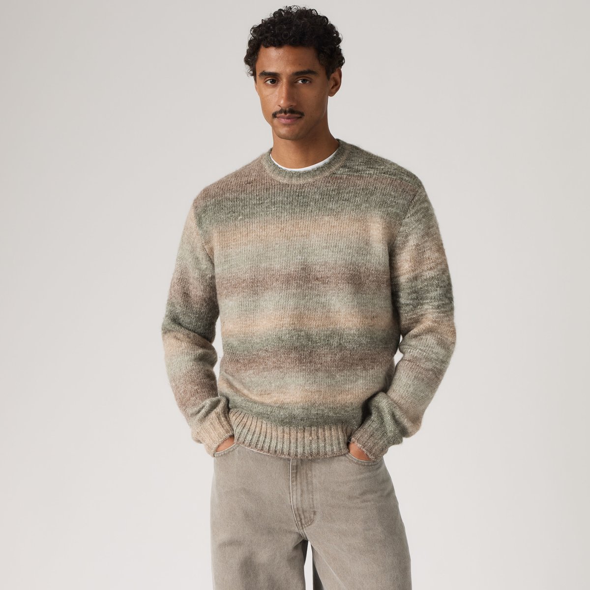 Pull ras du cou Laurel marron - space dye custon coffee, LEVI'S