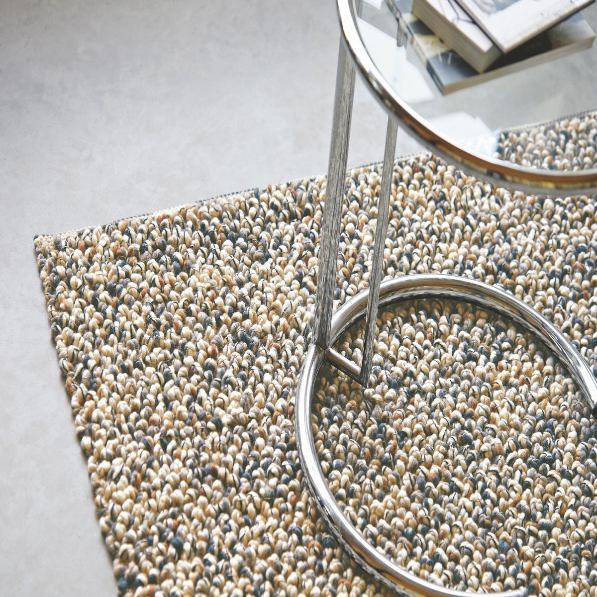 Tapis salon et chambre tissé en laine motif faux uni MARBLE A beige marron, UN AMOUR DE TAPIS