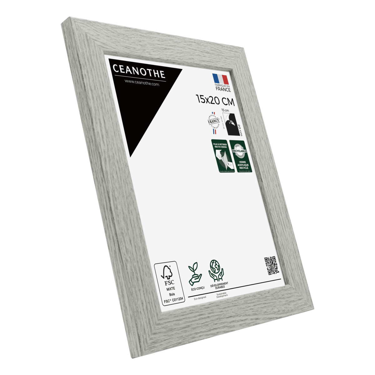 Cadre Photo En Bois Reconstitué Fsc AUSTRALE gris clair, CEANOTHE