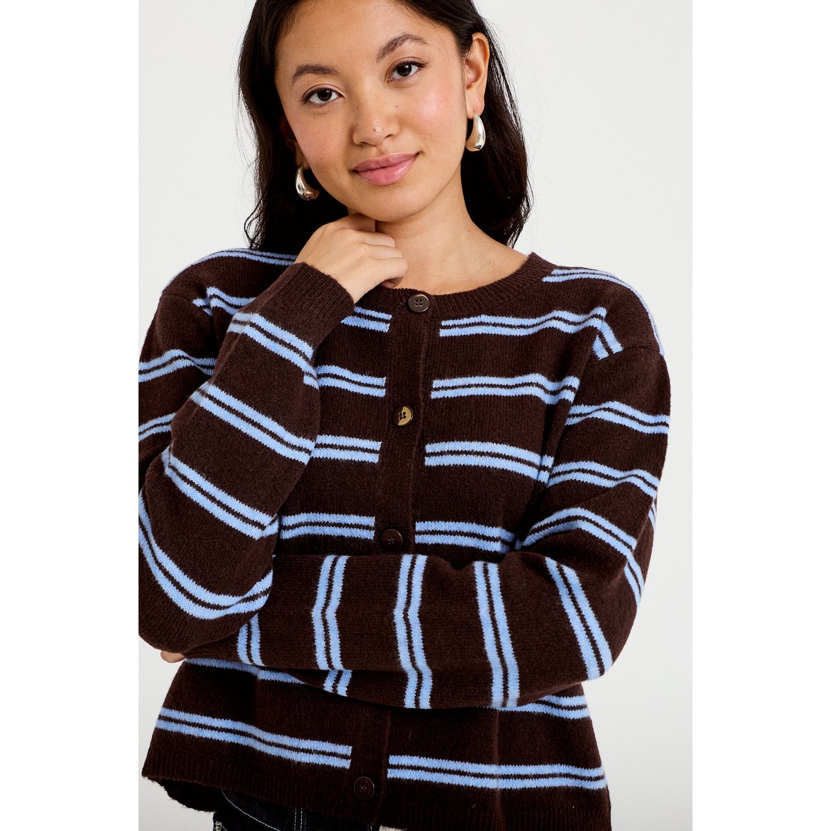 Gilet manches longues marron foncé, CACHE CACHE