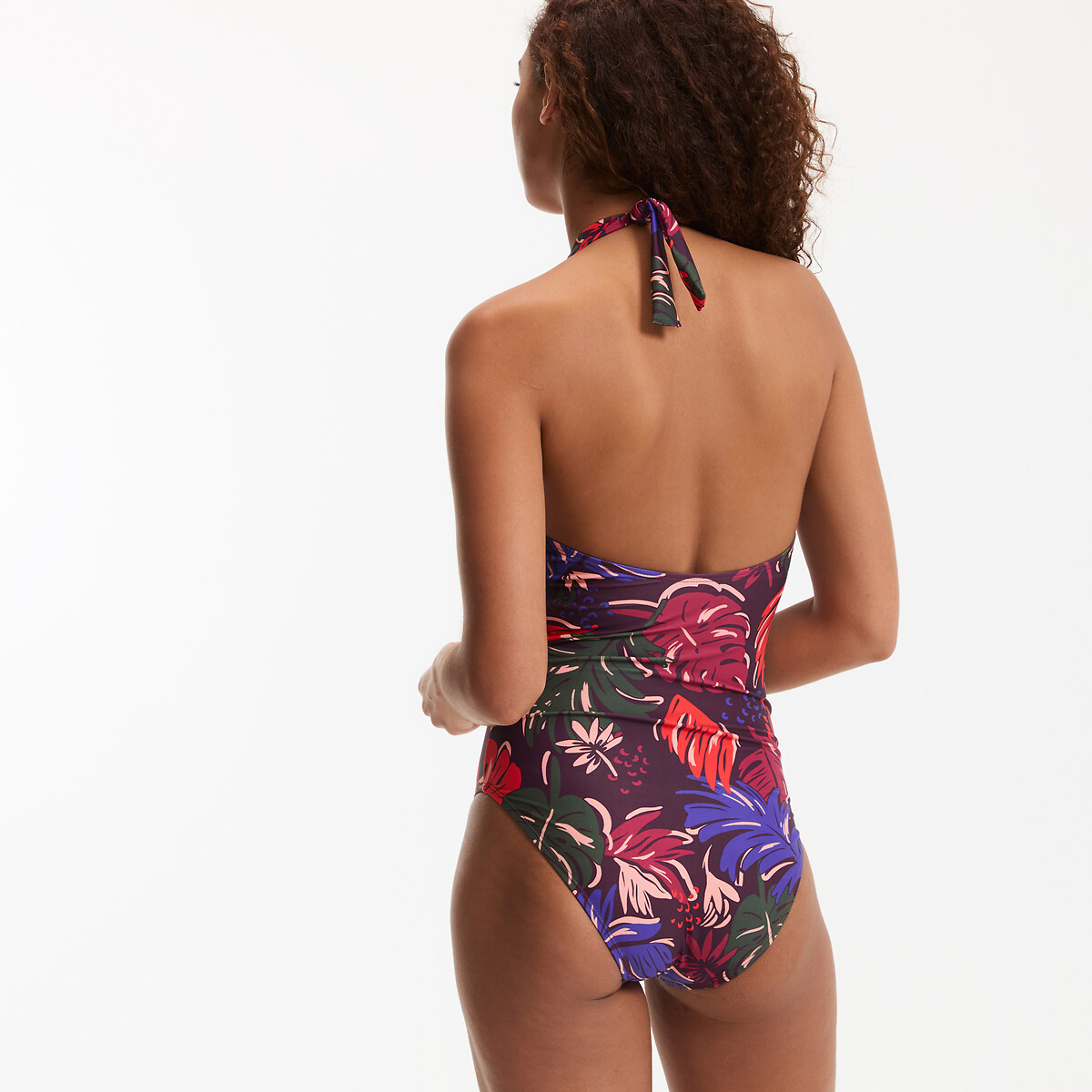 Badpak, sjaal, tropische bloemenprint, plat buikeffect tropische print , ANNE WEYBURN