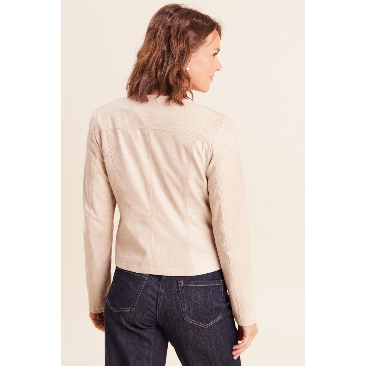 Veste droite zippée beige, BREAL