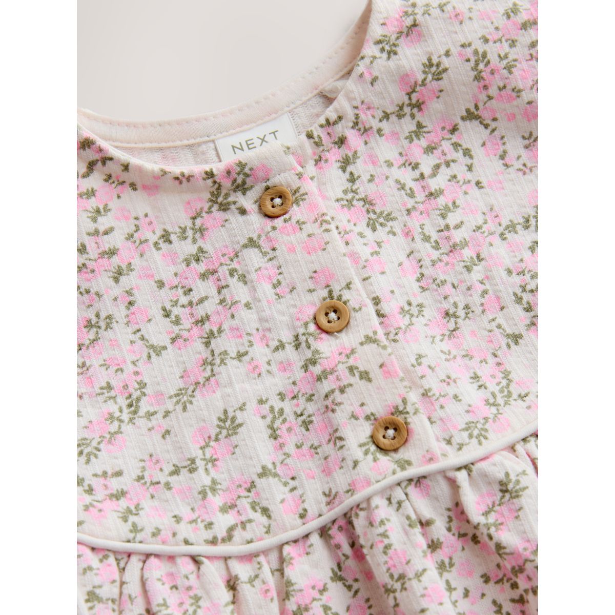 Robe en jersey à boutons rose motif fleurs, NEXT