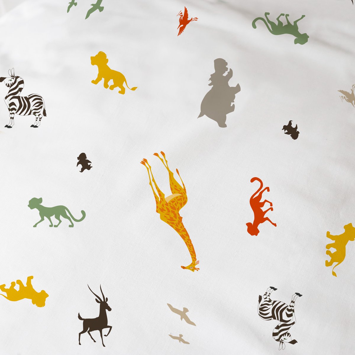 Parure de lit imprimée 100% coton, THE LION KING BROUSSE blanc, DISNEY LE ROI LION