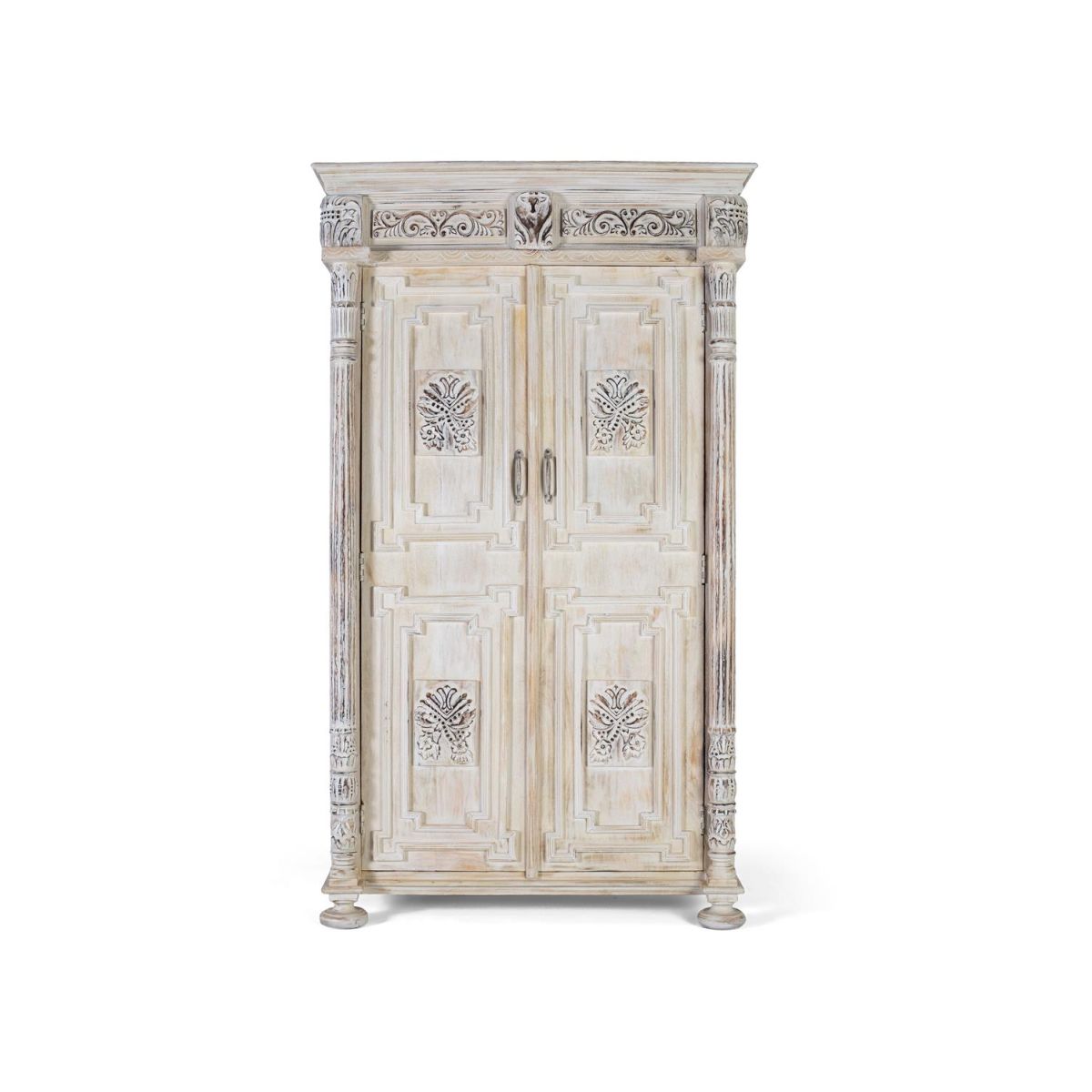 Armoire 2 portes Bois Beige - NORÉLIE beige, DECORATION D’AUTREFOIS