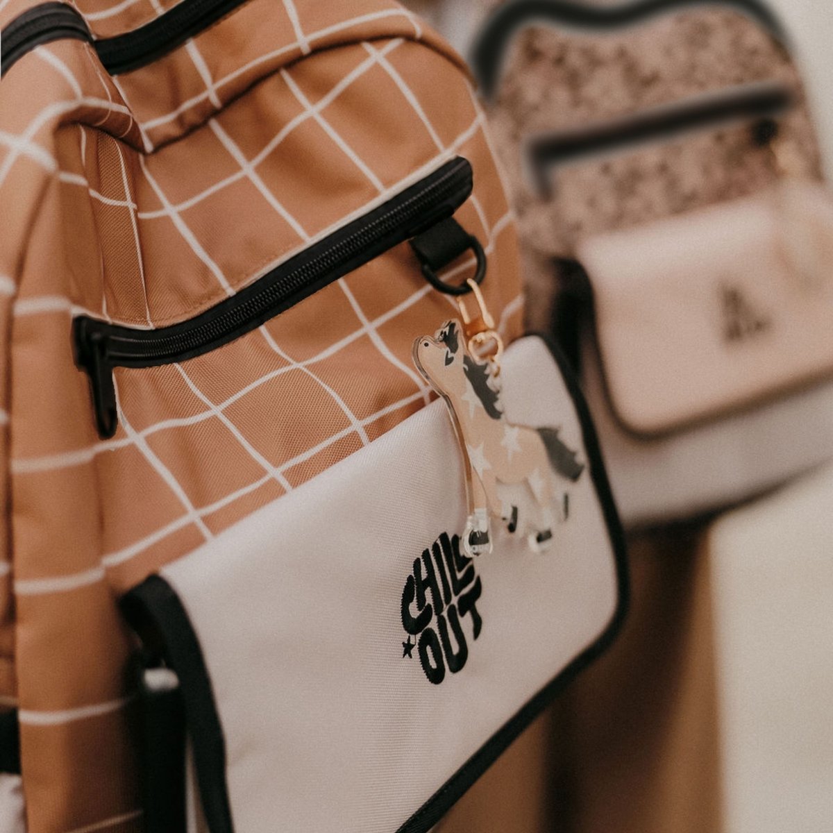 Sac à dos enfant marron, beige, ZAKUW
