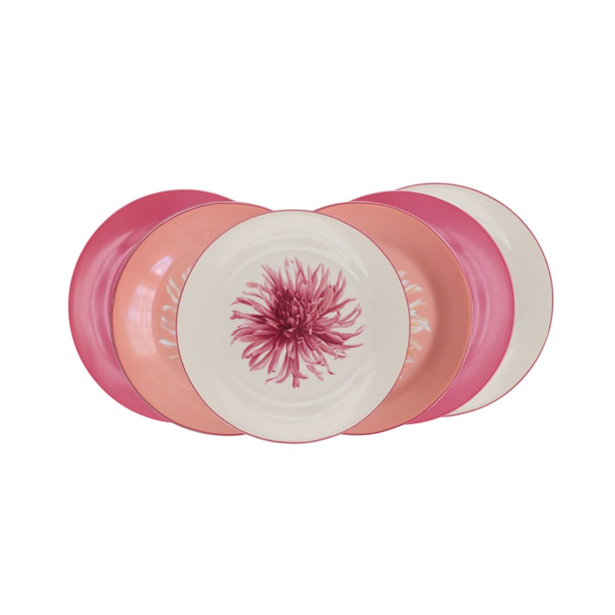Lot de 6 petites assiettes, FLORA rose, ARTIME