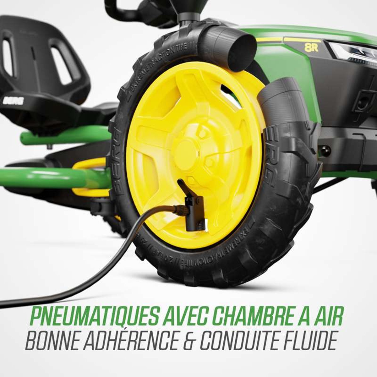 Kart à Pédales pour Enfants, 3+ Ans, Buddy John Deere green/yellow, BERG TOYS