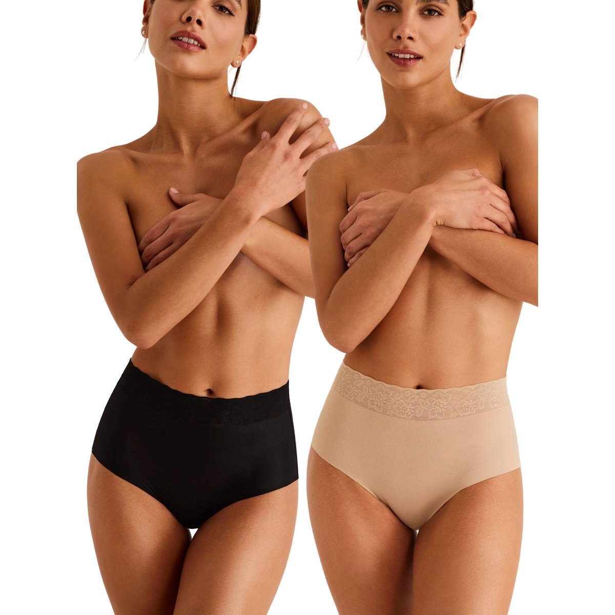 Pack x2 culottes taille haute ESSENTIAL multicolore, SELMARK