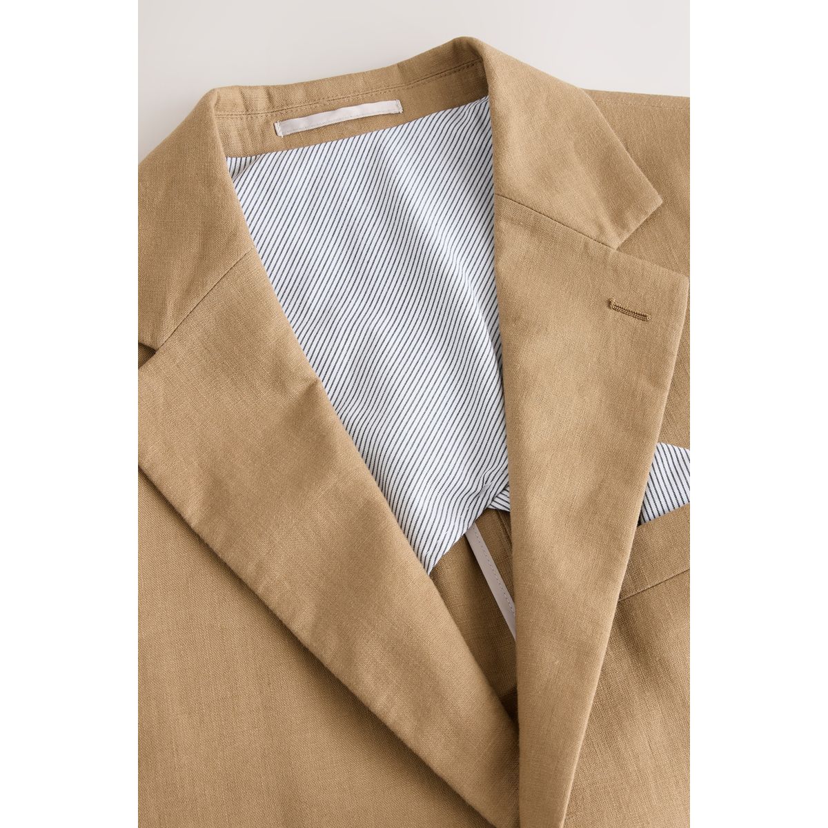 Veste de costume slim en lin grège, NEXT