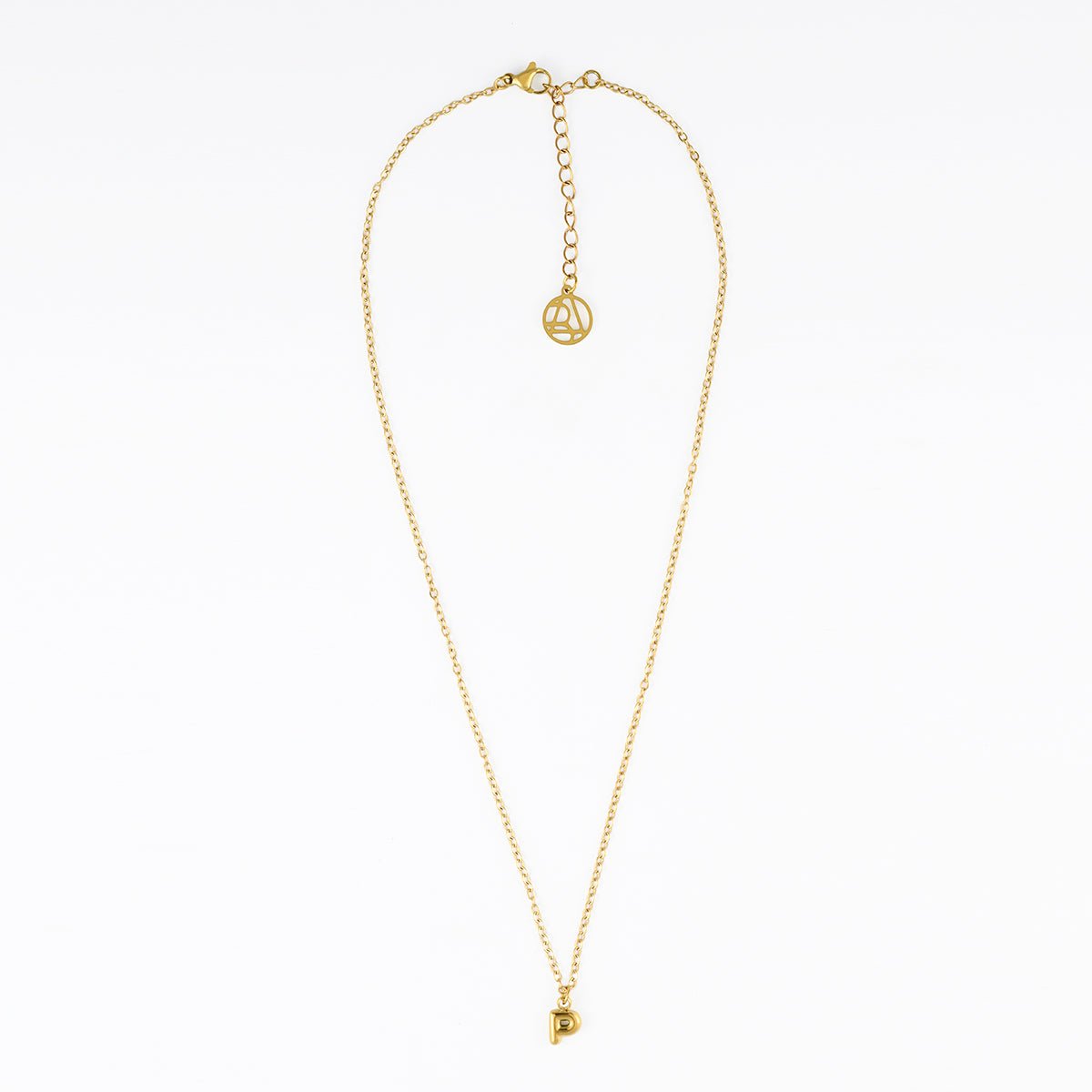 Collier à pendentif lettre P acier inoxydable doré, BALABOOSTE
