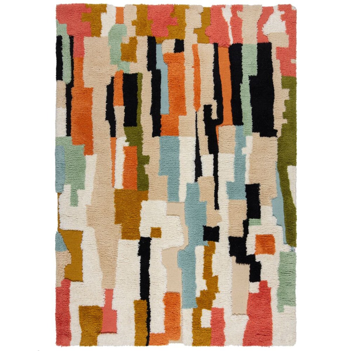 Tapis en laine shaggy ZAGORA GEO multicolore, FLAIR RUGS