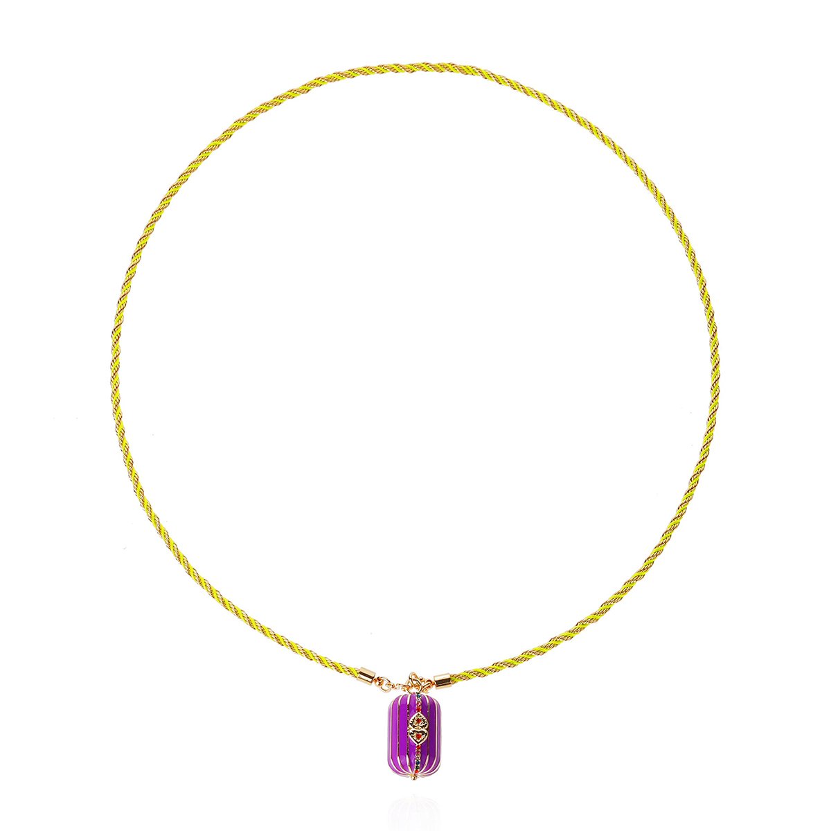 Collier sautoir en cordon avec charm central FELICE violet, HIPANEMA
